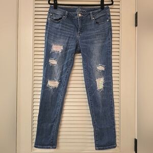 Soho New York & Co - Boyfriend Distressed Sequin Cotton Jeans With Pockets